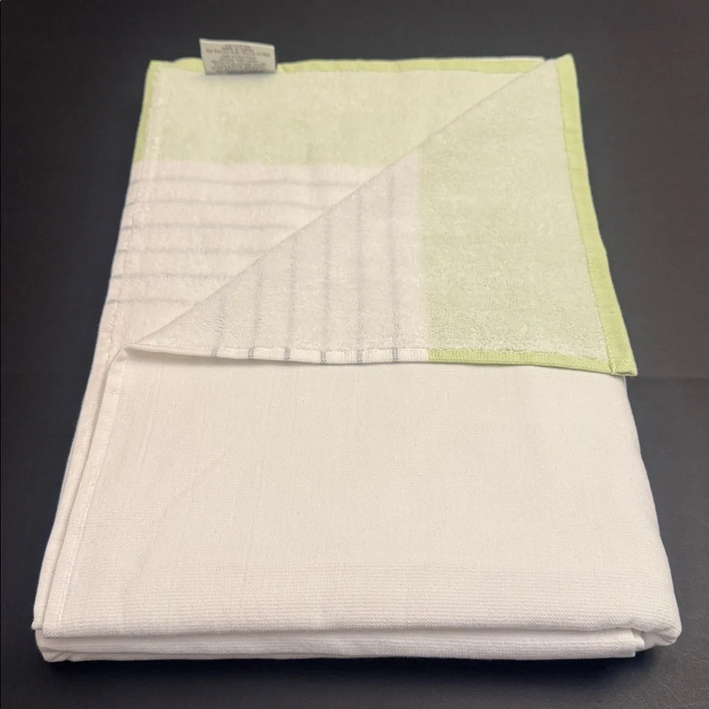 💥DREAM AT HOME By Peacock Alley 370GSM Talia Beach Towel -Green/White